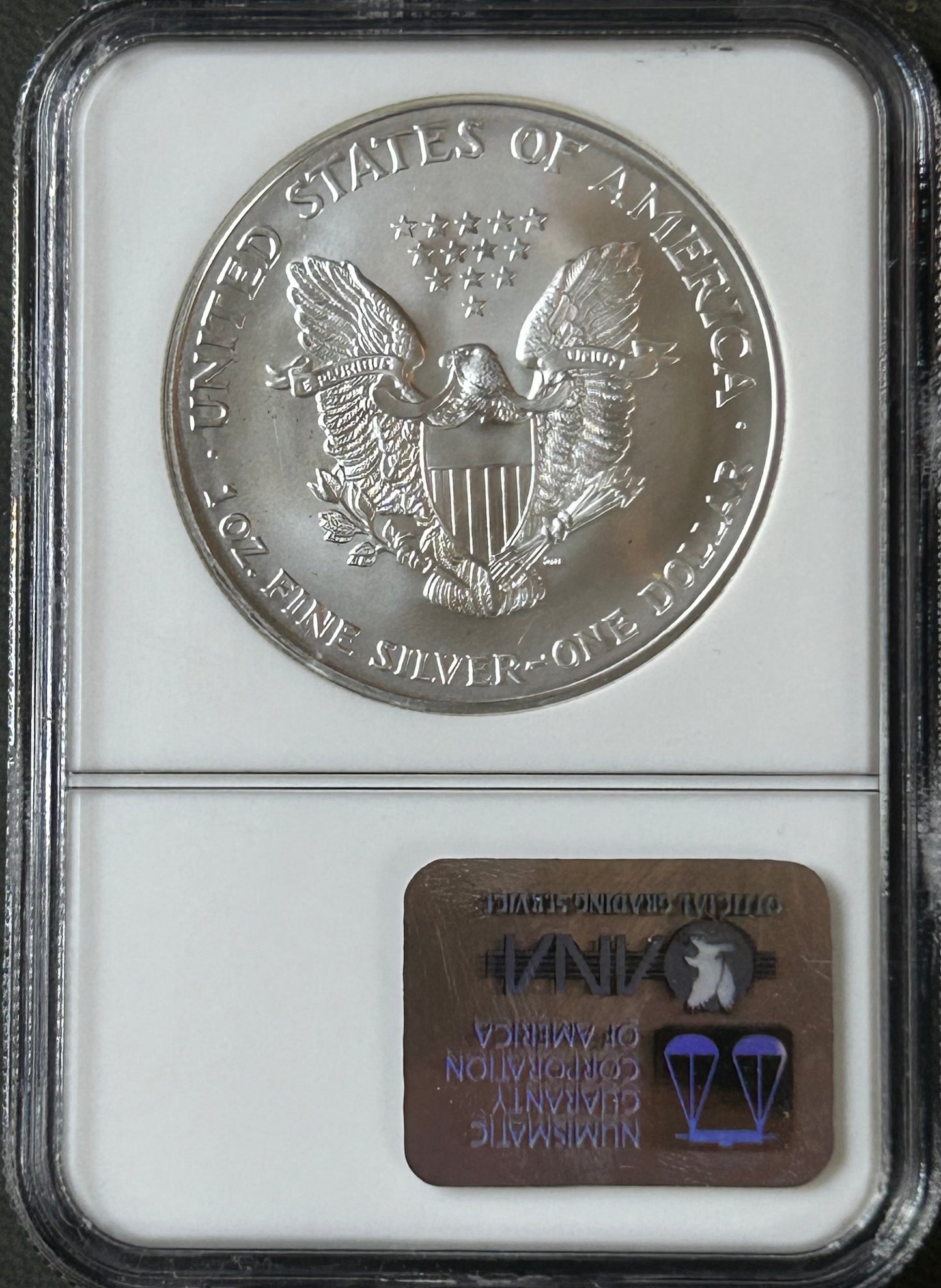 2002 American Silver Eagle $1 NGC MS69 – 1 oz .999 Fine Silver ASE