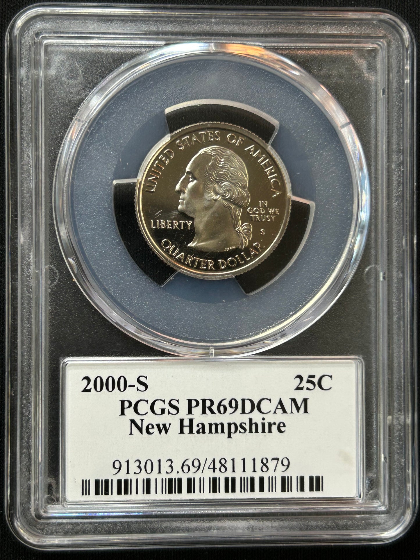 2000-S New Hampshire State Quarter PCGS PR69DCAM | Deep Cameo Proof | San Francisco Mint