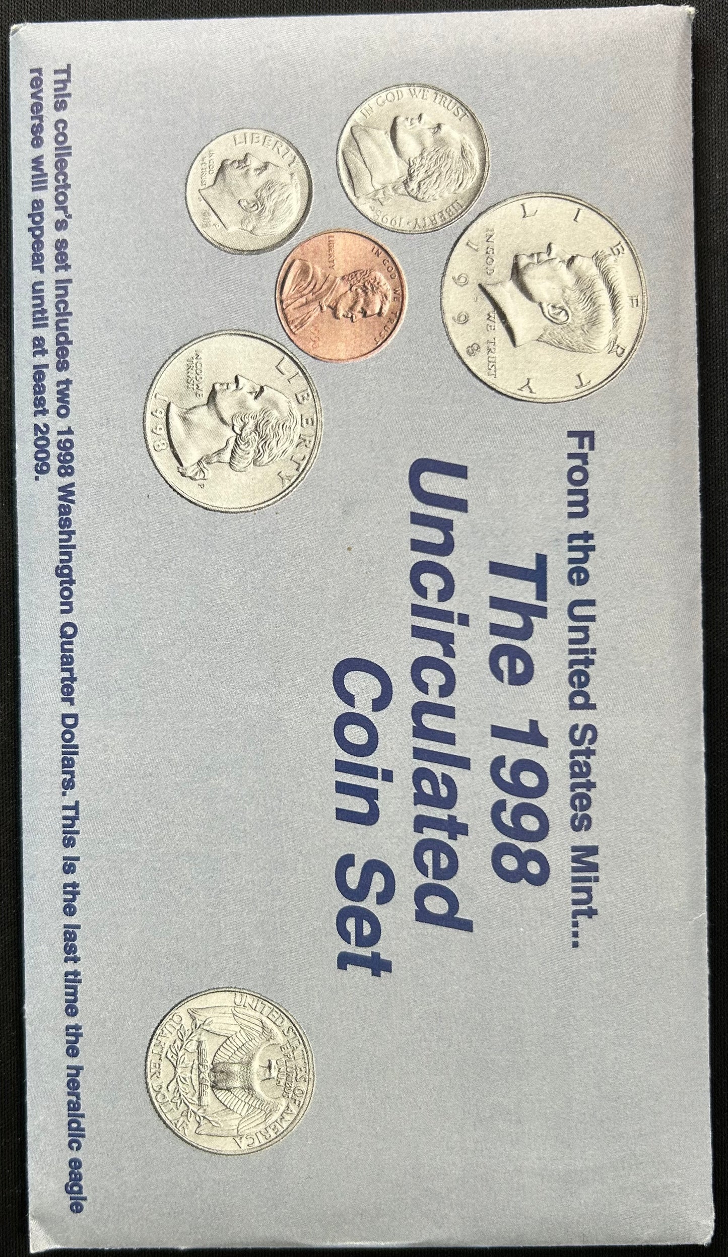 1998 U.S. Mint Uncirculated Coin Set (P & D Mints) | Last Heraldic Eagle Quarter Design | Original Packaging