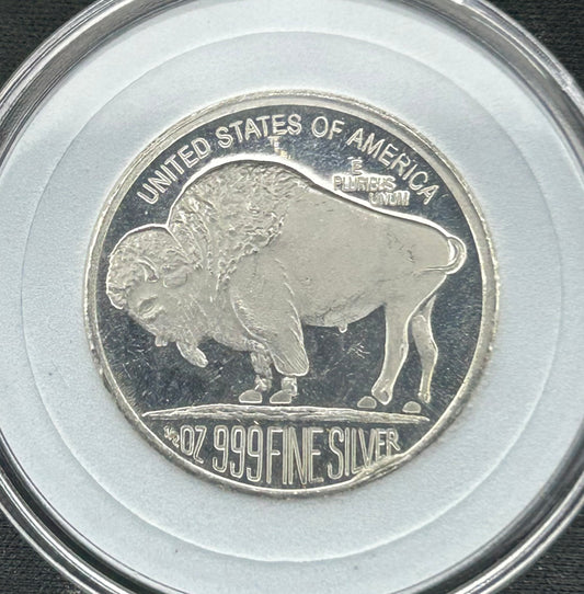 1/2 oz .999 Fine Silver Buffalo Round – Indian Head Design – Brilliant Uncirculated Bullion
