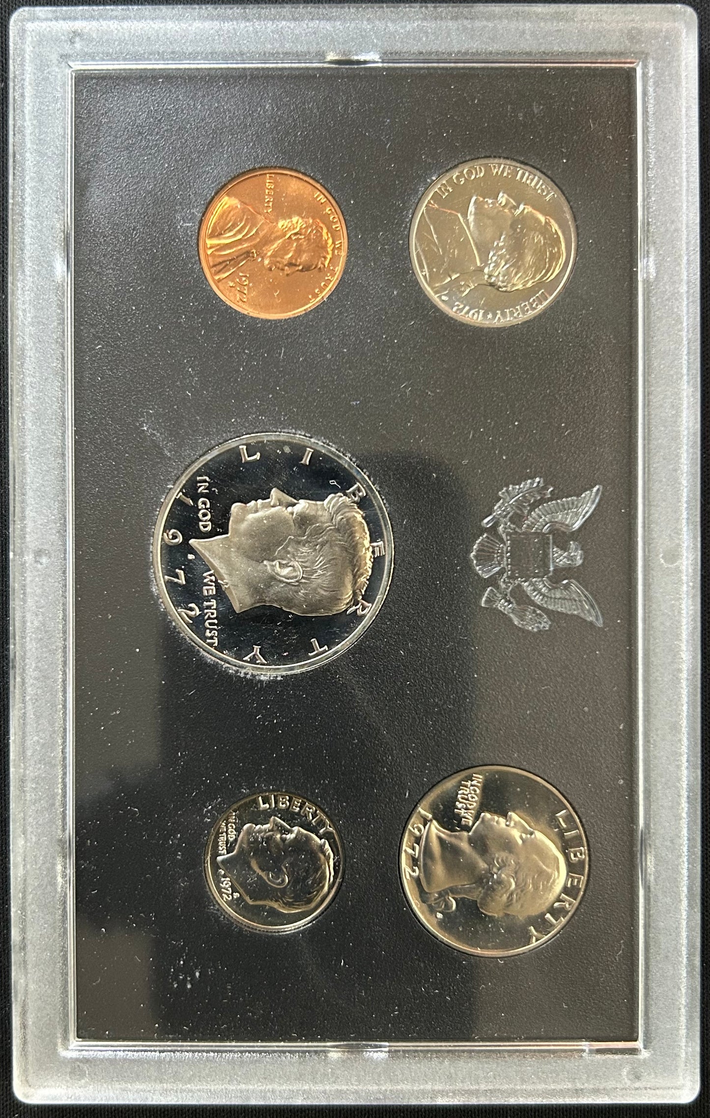 1972-S U.S. Mint Proof Set (San Francisco) | Original Hard Case | Deep Cameo Mirror Finish Coins
