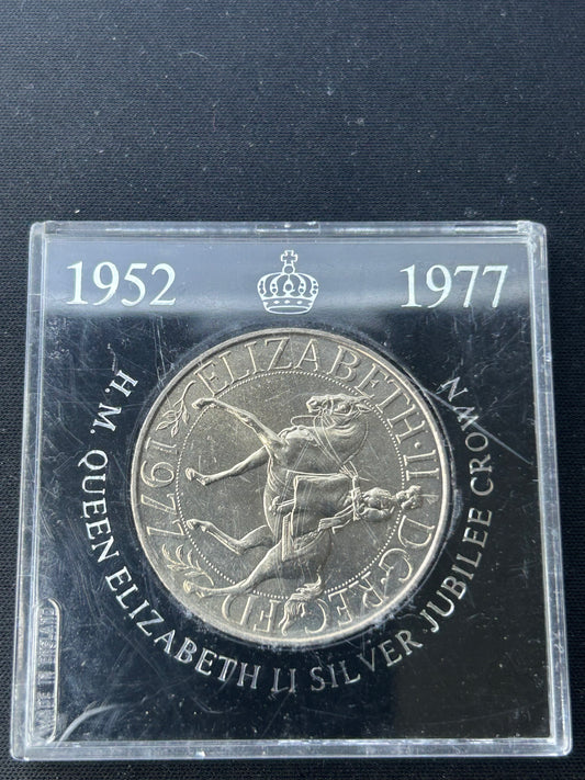 1977 Queen Elizabeth II Silver Jubilee Crown Coin | Royal Mint UK | 25th Anniversary of Reign | Collectible British Coin