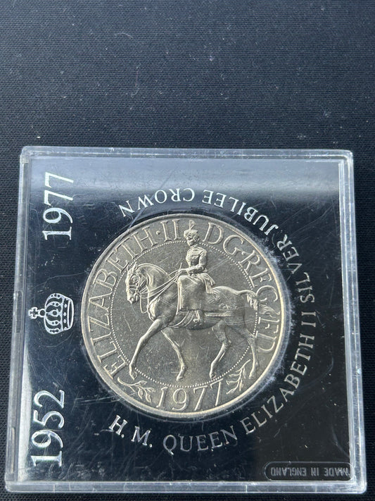 1977 Queen Elizabeth II Silver Jubilee Crown Coin | Royal Mint UK | 25th Anniversary of Reign | Collectible British Coin