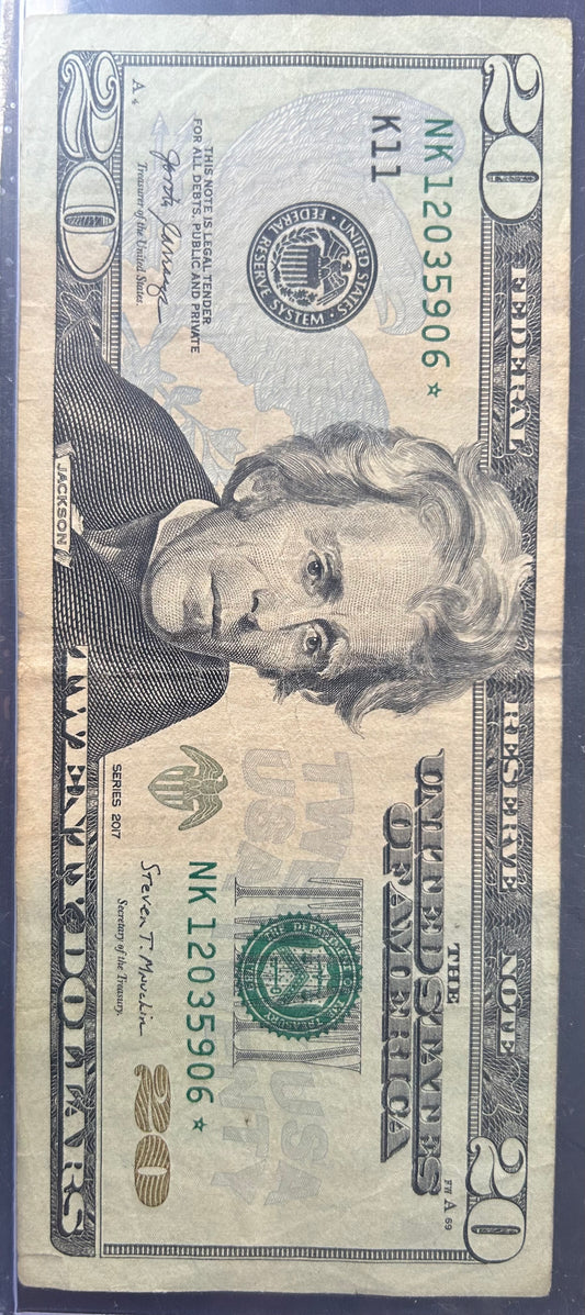 2017 $20 Star Note MK12035906★ | Rare Replacement Bill