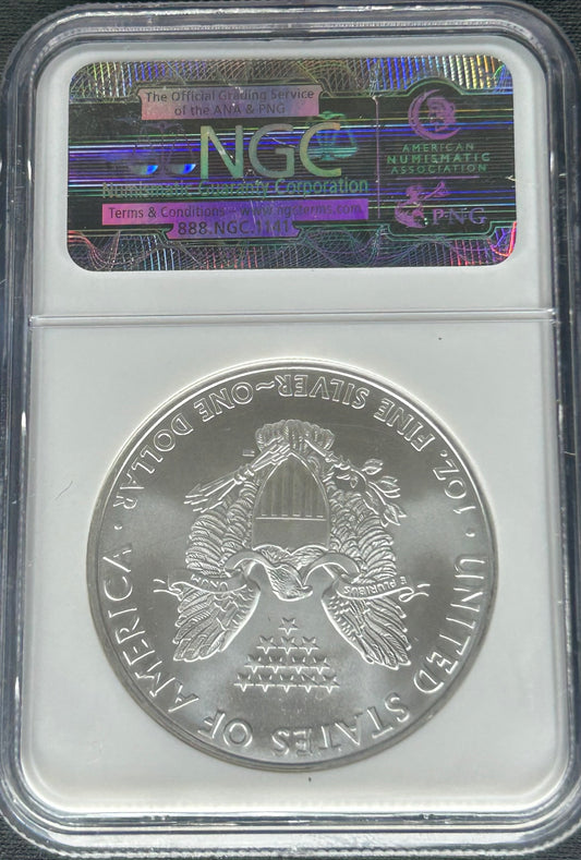 2010 American Silver Eagle $1 – NGC MS70 Early Releases – 1 oz .999 Fine Silver – Perfect Grade ASE
