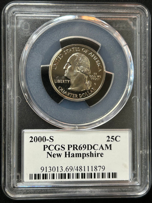2000-S New Hampshire State Quarter PCGS PR69DCAM | Deep Cameo Proof | San Francisco Mint