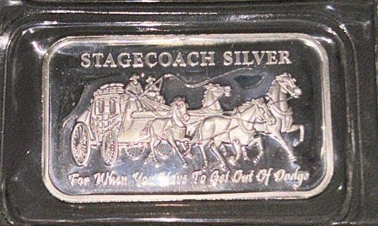 Stagecoach Silver 1 oz Bar (4× 1/4 oz) .999 Fine Silver Fractional Breakable Bar
