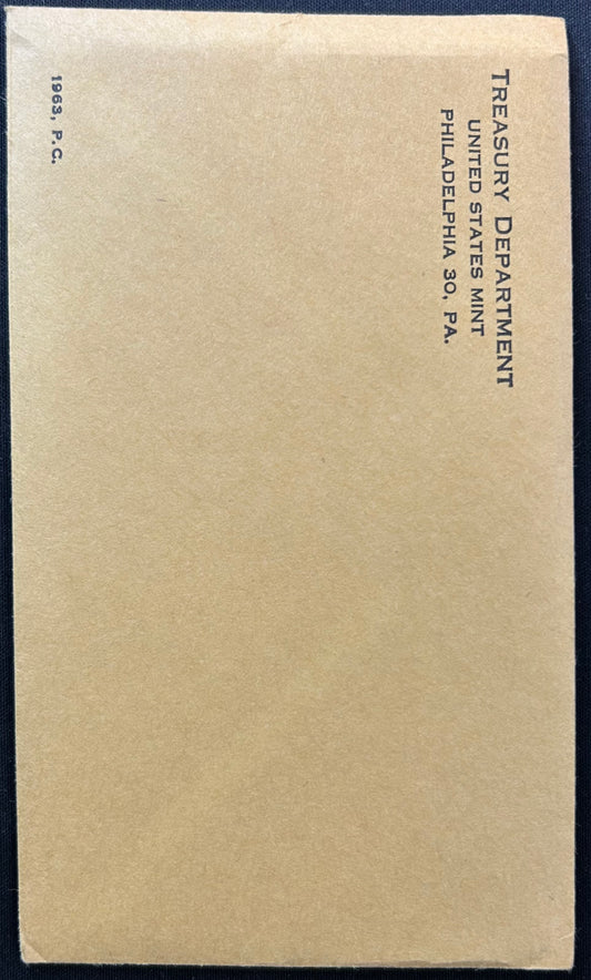 1963 U.S. Mint Uncirculated Silver Coin Set (Philadelphia Mint) | Original Sealed Treasury Envelope