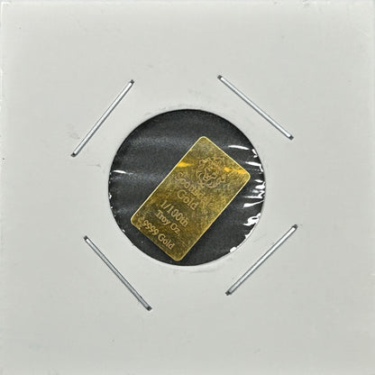 Scottsdale Mint 1/100 oz .9999 Fine Gold Bar – Fractional Gold – UNC Bullion