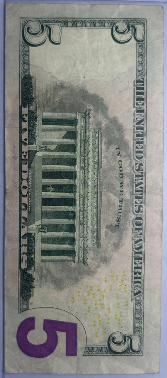 Low Serial #181 $5 bill — Series 2017A PK00000181A. Collectible Fancy Note