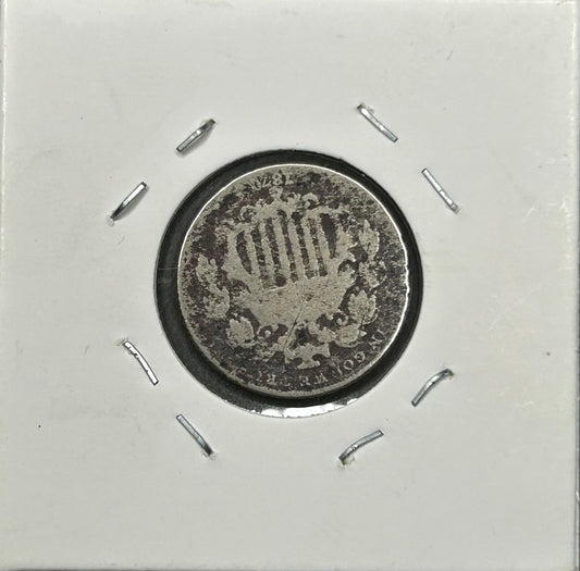 1870 Shield Nickel – AG-3 About Good – Rare 19th Century U.S. 5¢ Coin