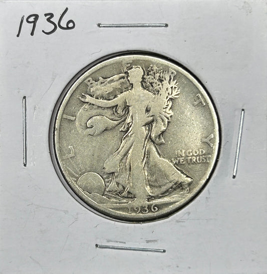 1936 Walking Liberty Half Dollar – VG Very Good – 90% Silver U.S. Half
