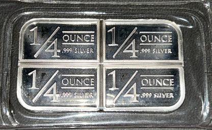 Stagecoach Silver 1 oz Bar (4× 1/4 oz) .999 Fine Silver Fractional Breakable Bar
