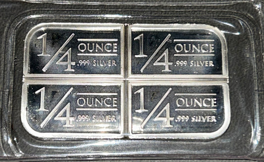 Stagecoach Silver 1 oz Bar (4× 1/4 oz) .999 Fine Silver Fractional Breakable Bar
