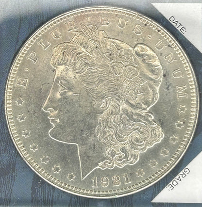 1921 Morgan Silver Dollar – AU50 AU53 – Philadelphia Mint – Strong Details & Nice Circulation Luster