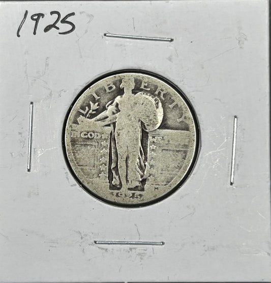 1925 Standing Liberty Quarter – VG Very Good – Type 2 – 90% Silver