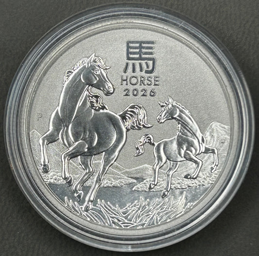 2026 Australia 50 Cent Year of the Horse – .999 Fine Silver – Lunar Series – Brilliant Uncirculated