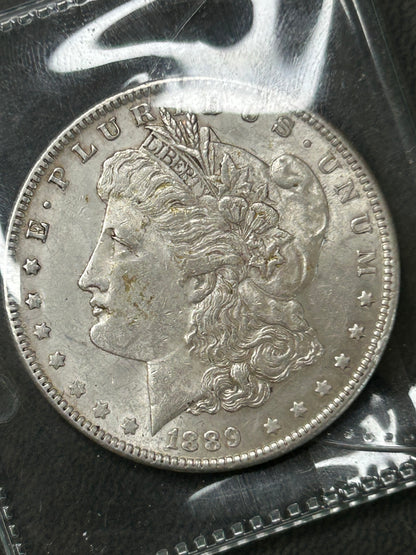 1889 Morgan Dollar AU – Philadelphia Mint 90% Silver $1 Coin
